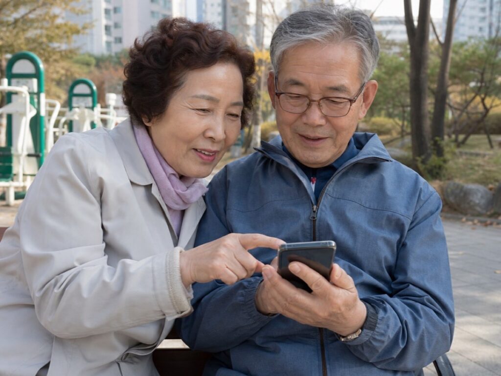 카카오톡 알림 소리 안 날 때 해결 방법 - 60대 맞춤 가이드 사용법을 익히는 어르신의 스마트폰 생활 사진